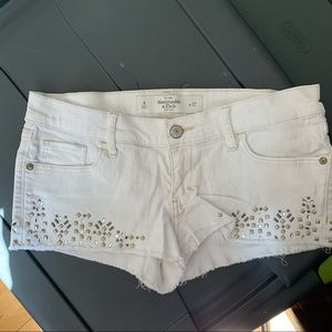 A&F Studded White Shorts